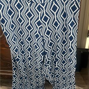 new directions Navy & White Geometric Wide-Leg Pants